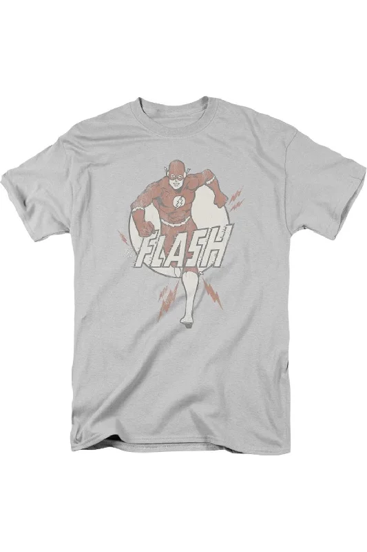 Men's Shirts with Roll-Up SleevesDC Comics Flash Lightning Fast Short Sleeve Adult Tee / T-Shirt Men's Shirts with Roll-Up SleevesDC Comics Flash Lightning Fast Short Sleeve Adult Tee / T-Shirt