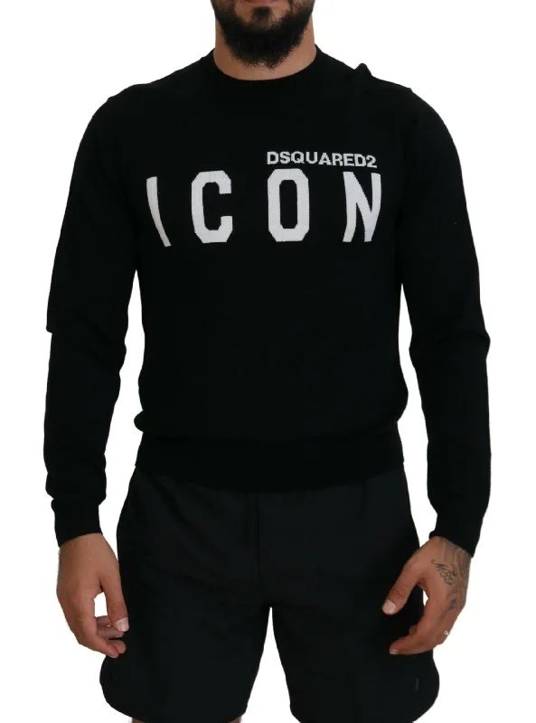 Men's Sweaters with ZippersDsquared² Logo Print Long Sleeves Men Pullover Men's Sweater (Pre-Owned) Men's Sweaters with ZippersDsquared² Logo Print Long Sleeves Men Pullover Men's Sweater (Pre-Owned)