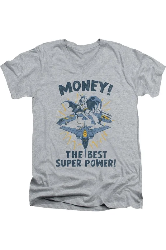 Men's Shirts with Contrast CollarsDC Comics Money Short Sleeve Adult V Neck Tee / T-Shirt Men's Shirts with Contrast CollarsDC Comics Money Short Sleeve Adult V Neck Tee / T-Shirt