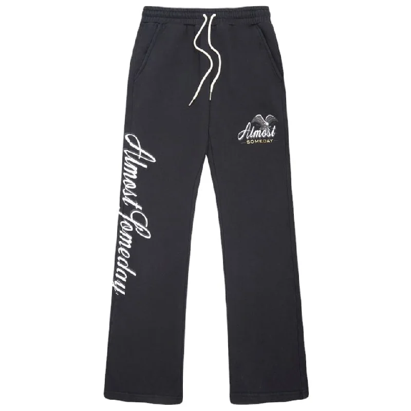 Men's Pants with Belt LoopsAlmost Someday Prohibition Flare Sweatpants (Vintage Wash Black) AS-F2-26 Men's Pants with Belt LoopsAlmost Someday Prohibition Flare Sweatpants (Vintage Wash Black) AS-F2-26