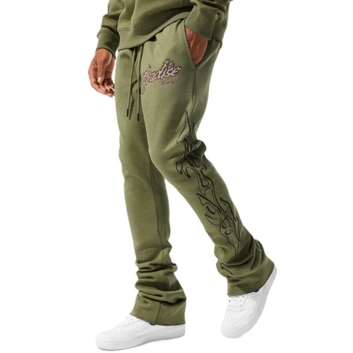 Men's Pants with Contrast WaistbandsJordan Craig Paradise Tour Stacked Sweatpants (Sage) 8241L Men's Pants with Contrast WaistbandsJordan Craig Paradise Tour Stacked Sweatpants (Sage) 8241L