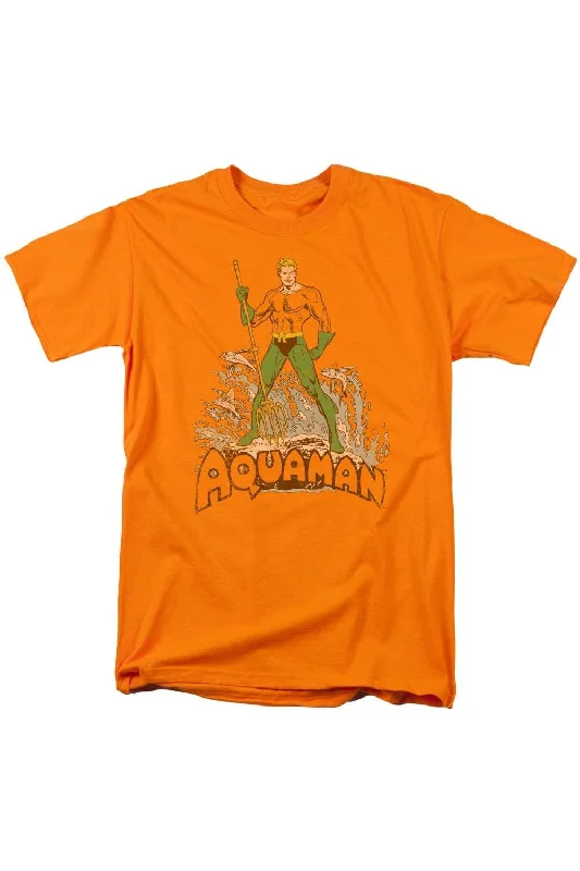Men's Shirts with Wrinkle-Resistant FabricDC Comics Aquaman Distressed Short Sleeve Adult Tee / T-Shirt Men's Shirts with Wrinkle-Resistant FabricDC Comics Aquaman Distressed Short Sleeve Adult Tee / T-Shirt
