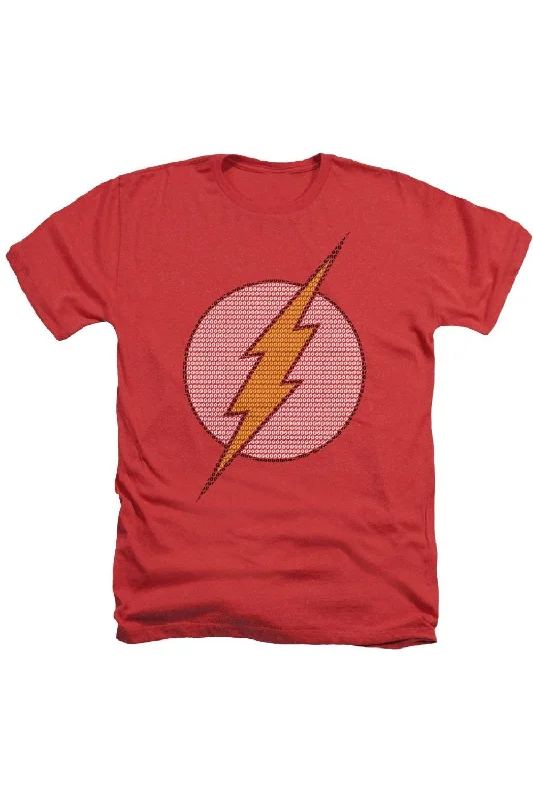 Men's Shirts with Adjustable CuffsDC Comics Flash Flash Little Logos Adult Heather Tee / T-Shirt Men's Shirts with Adjustable CuffsDC Comics Flash Flash Little Logos Adult Heather Tee / T-Shirt