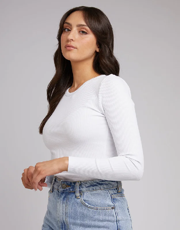 All About Eve Rib Baby Long Sleeve Tee White