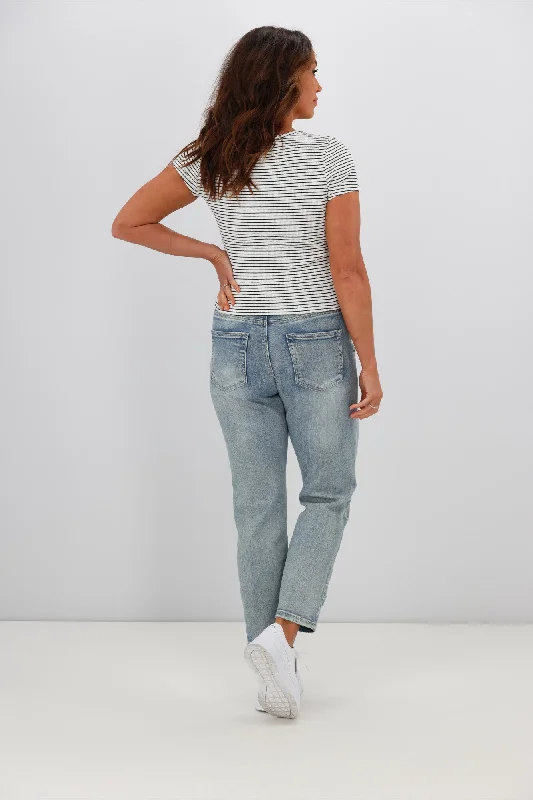 All About Eve Rib Stripe Tee White