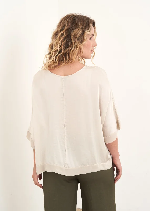 AMBROSE 3/4 SLEEVE TOP - OATMEAL