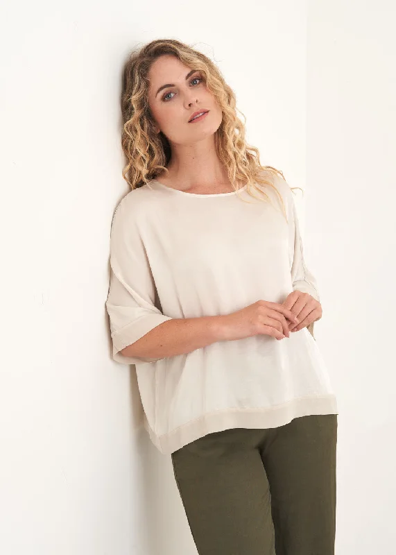 AMBROSE 3/4 SLEEVE TOP - OATMEAL