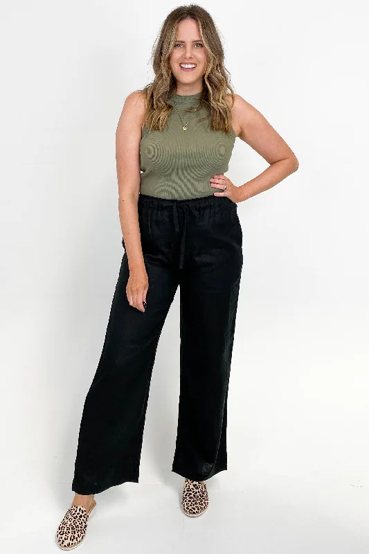 AS Colour linen Pants Black