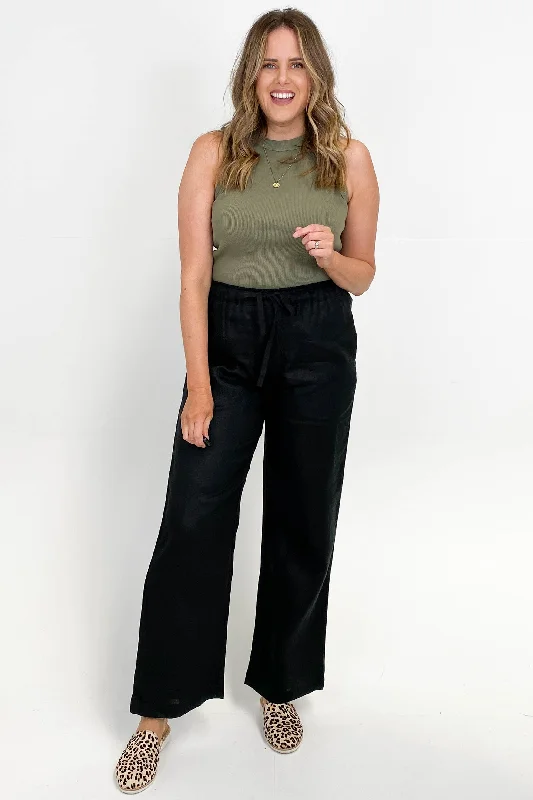 AS Colour linen Pants Black