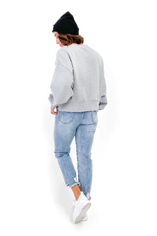 AS Colour Oversized Crew Grey Marle