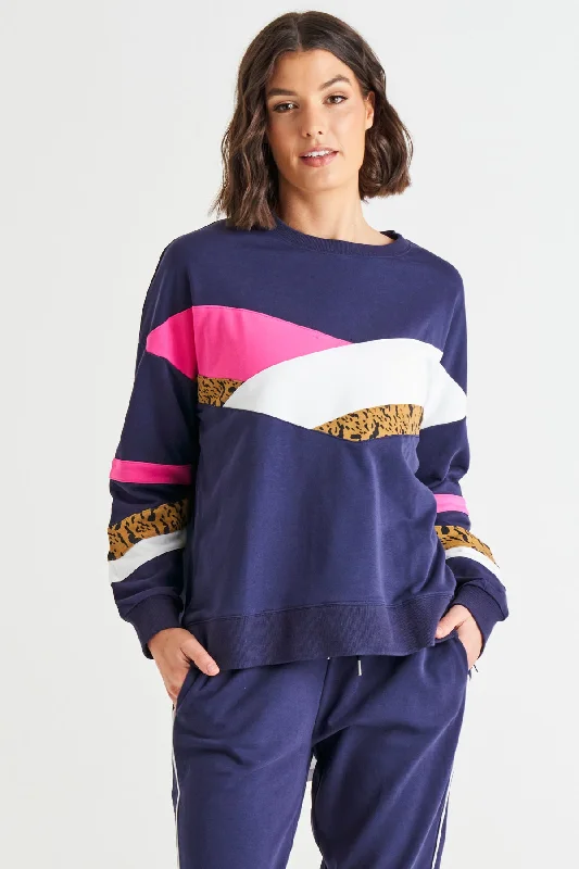 Betty Basics Addie Sweat Blue Splice