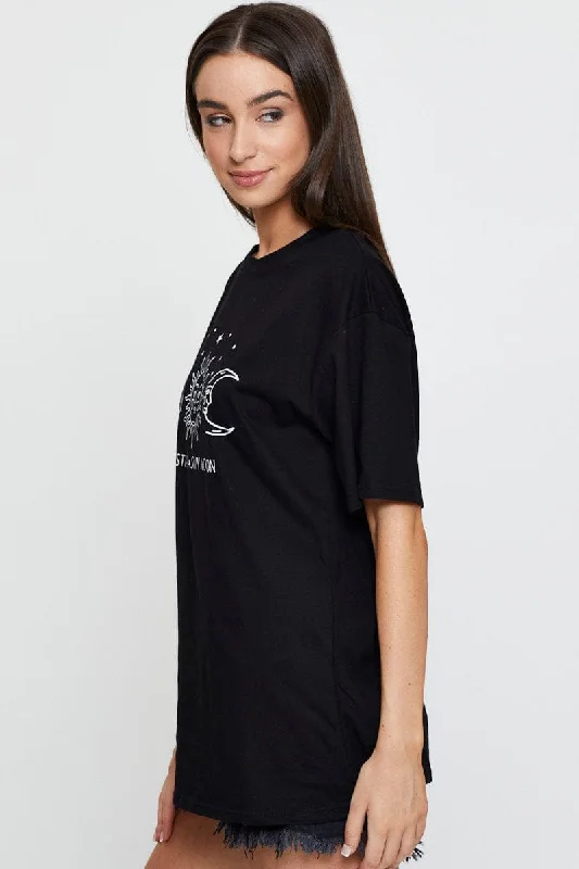 Black Graphic T Shirt Short Sleeve