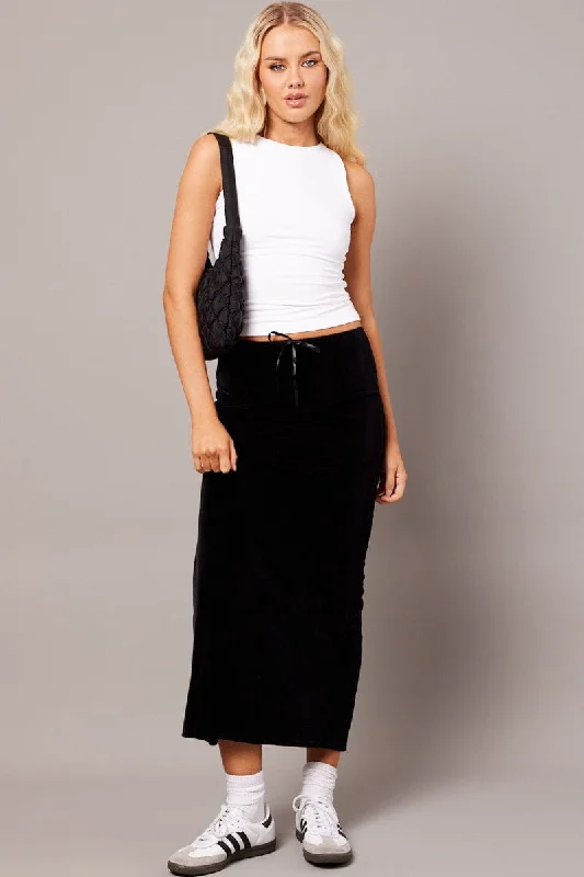 Black Maxi Skirt Velvet