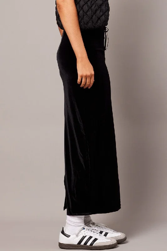 Black Maxi Skirt Velvet