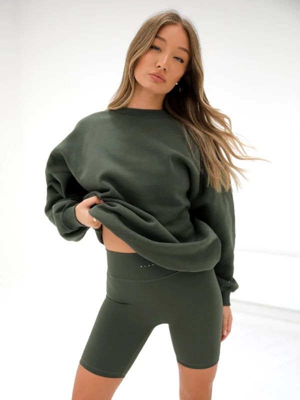 Isabel Oversized Jumper - Khaki Green