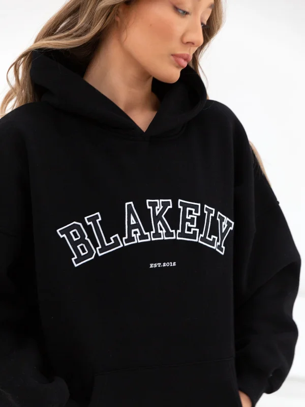 Varsity Oversized Hoodie - Black