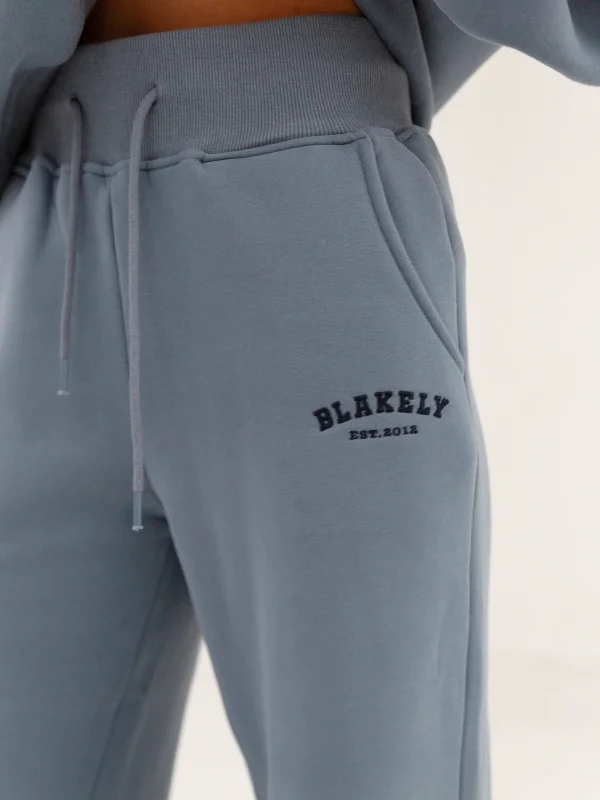 Varsity Wide Leg Sweatpants - Blue