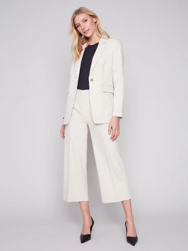 Blazer with Ruched Back - Beige