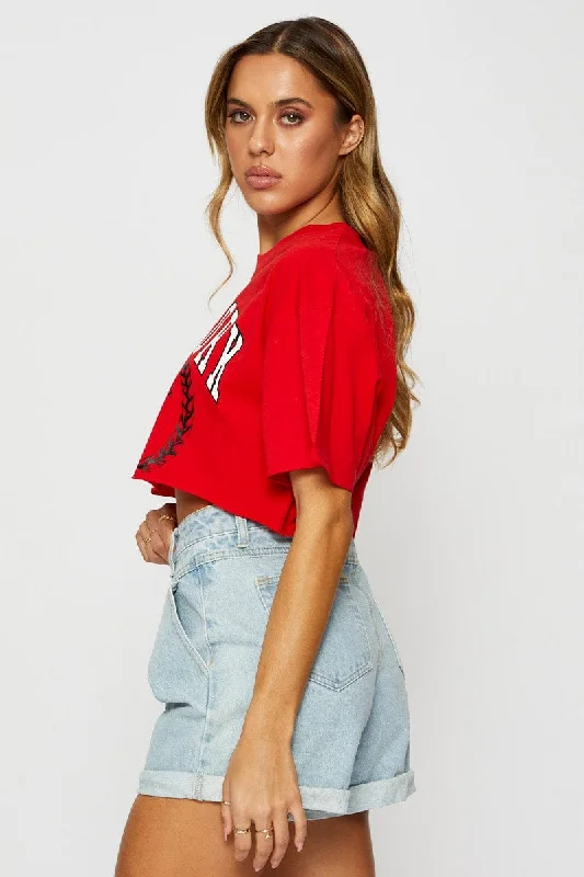 Blue Relaxed Denim Shorts High Rise