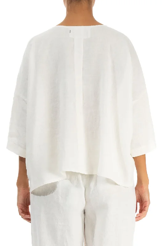 Boxy Off White Linen Jacket