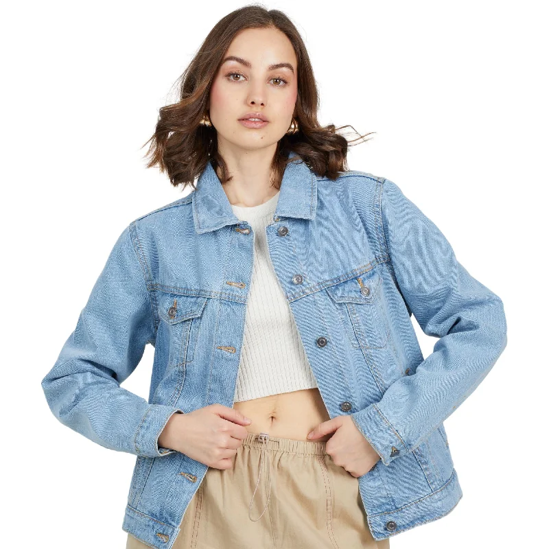 Brave Soul Bloom Denim Jacket - Light Wash