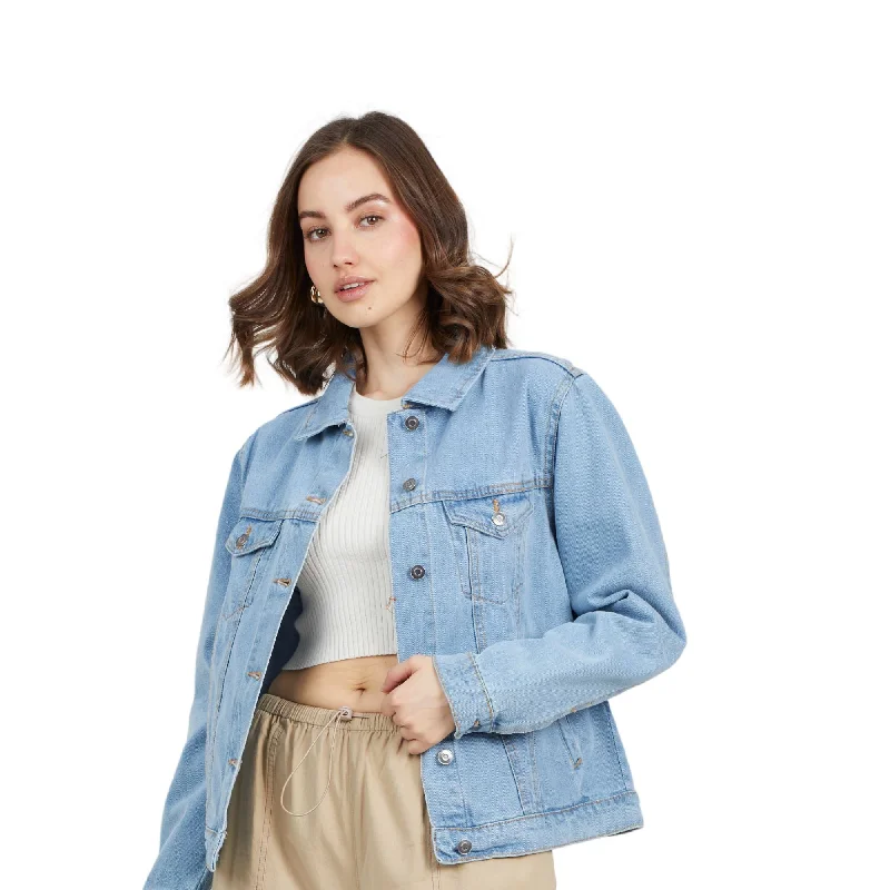 Brave Soul Bloom Denim Jacket - Light Wash