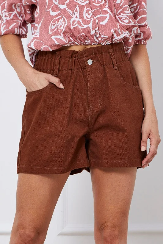 Brown Paper Bag Jeans High Waist Denim