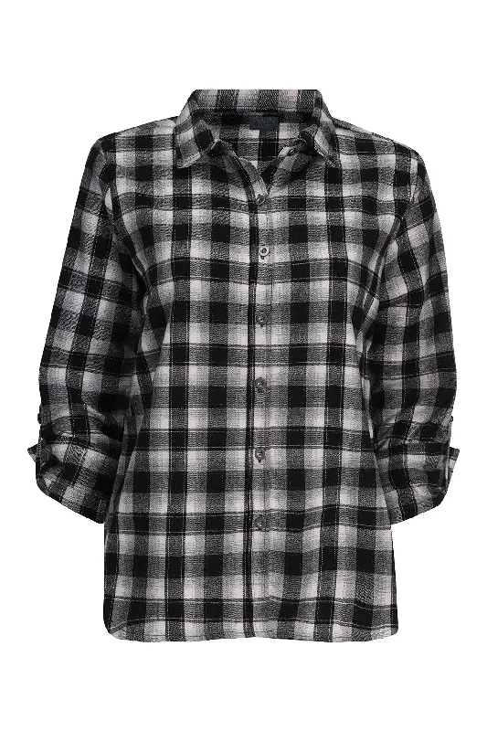 Brushed Check Shirt | BLACK WHITE CHECK | 6351ZR