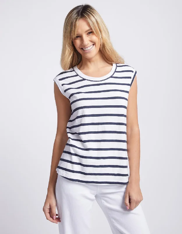 Cali Tank Top - Navy/White Stripe