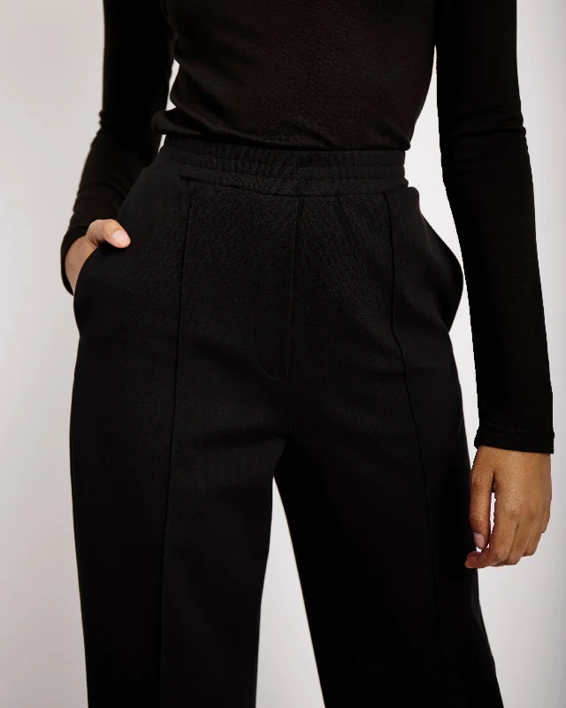 Casual Tailored Ponti Pants in Black