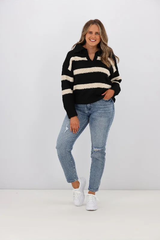 Charlotte the Label Thalia Stripe Knit Black