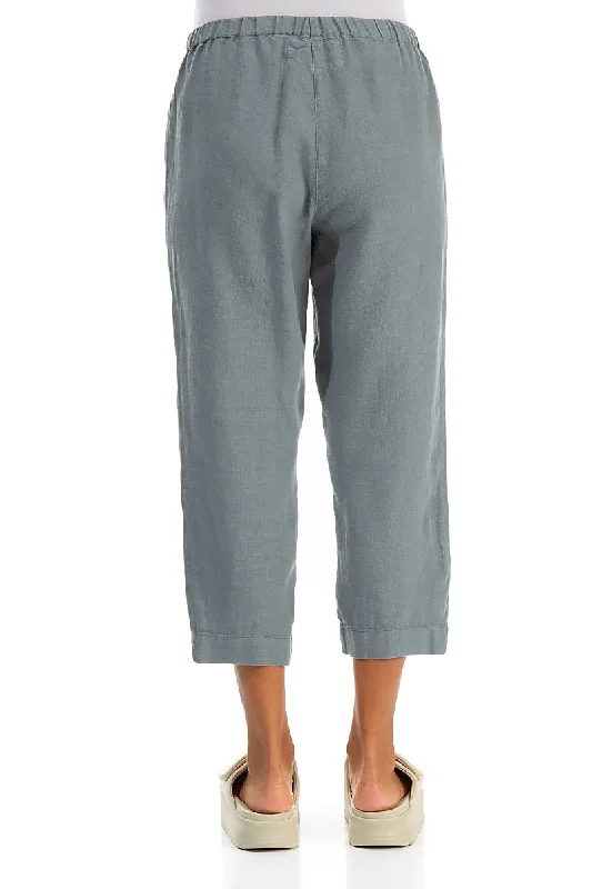 Cropped Sage Linen Trousers