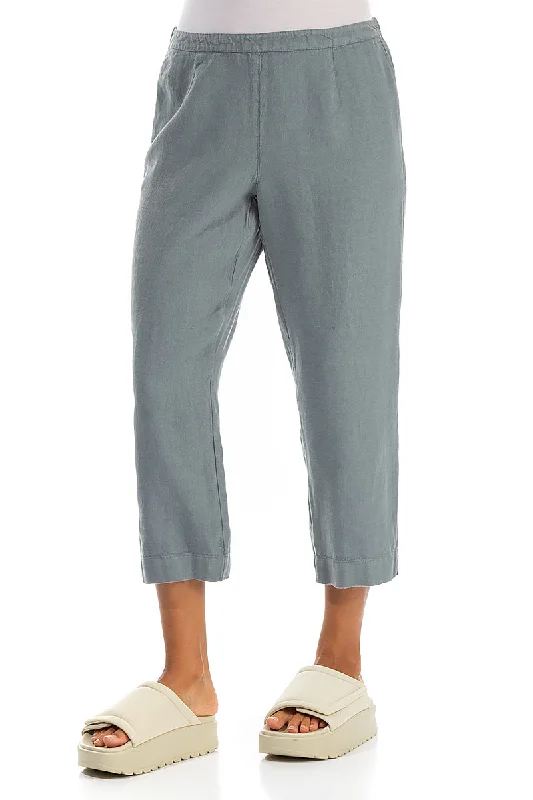 Cropped Sage Linen Trousers