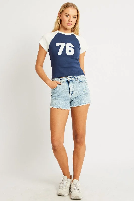 Denim Skinny Short Mid Rise