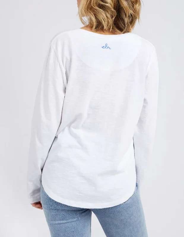 Elm Byron L/S Tee White