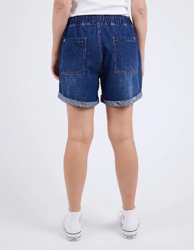 Emma Relaxed Denim Short - Dark Blue Wash