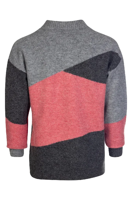 Faux Mohair Blend Jersey | Silver/Charcoal/Red | 6854ZZ