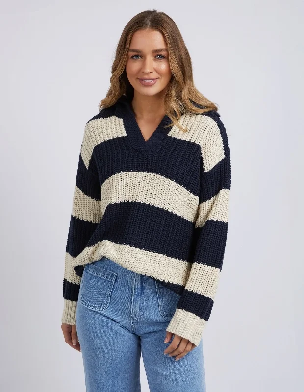 Foxwood Estella Stripe Knit Navy & Off White