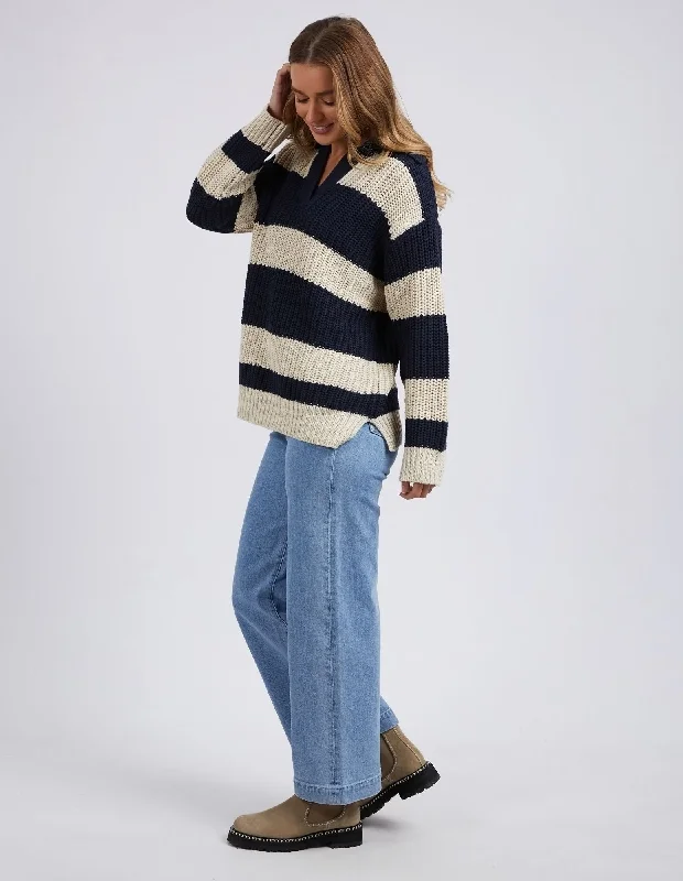 Foxwood Estella Stripe Knit Navy & Off White