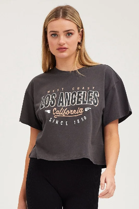 Grey Graphic T Shirt