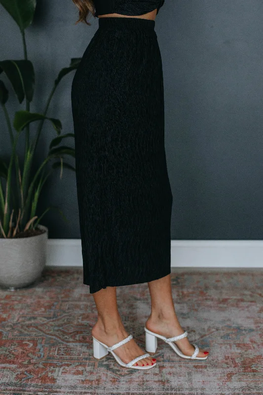 Gwynn Textured Skirt - Black