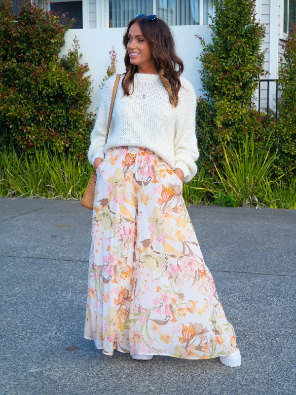 Iris Maxi Arissa Pants White Floral