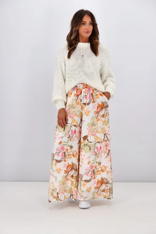 Iris Maxi Arissa Pants White Floral