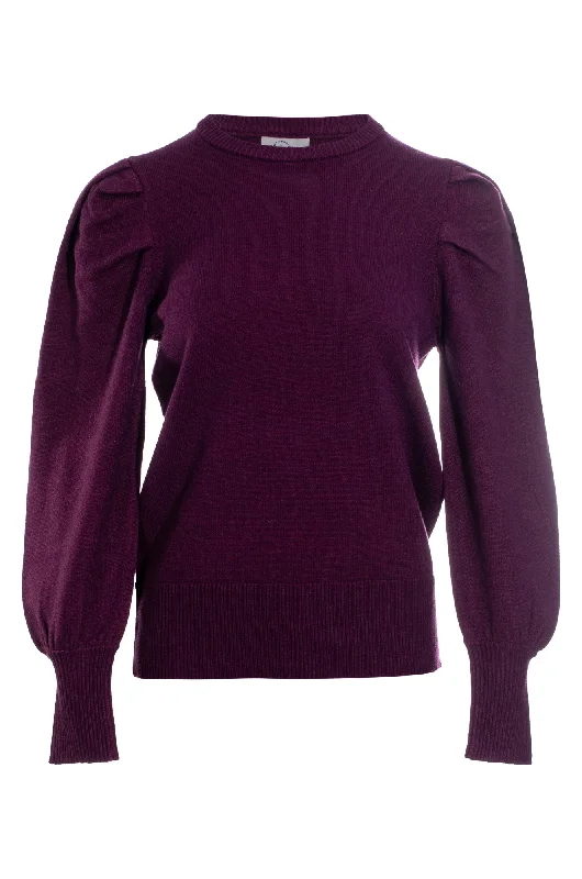 Puff sleeve Luxe Knitwear Jersey | Raspberry Marle | 7322ZZ