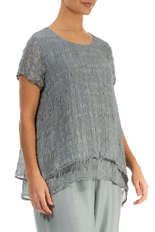 Layered Sage Light Silk Blouse