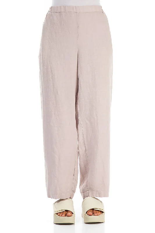 Light Pastel Pink Linen Trousers