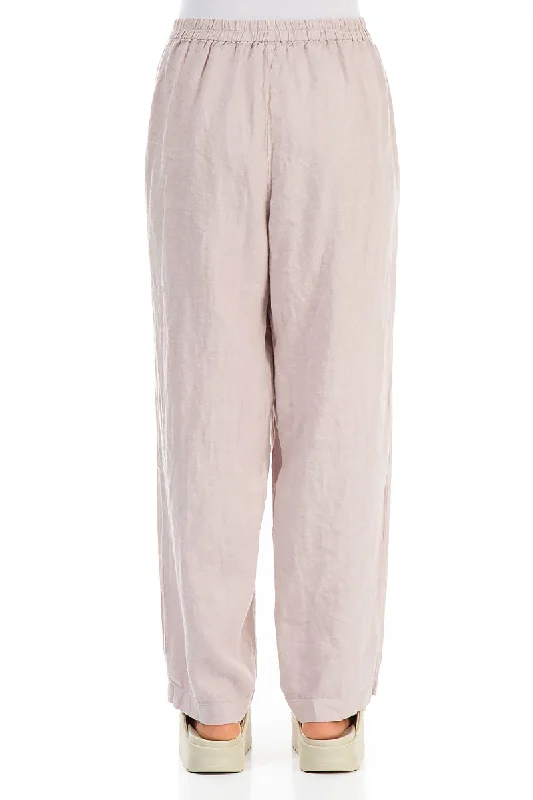 Light Pastel Pink Linen Trousers