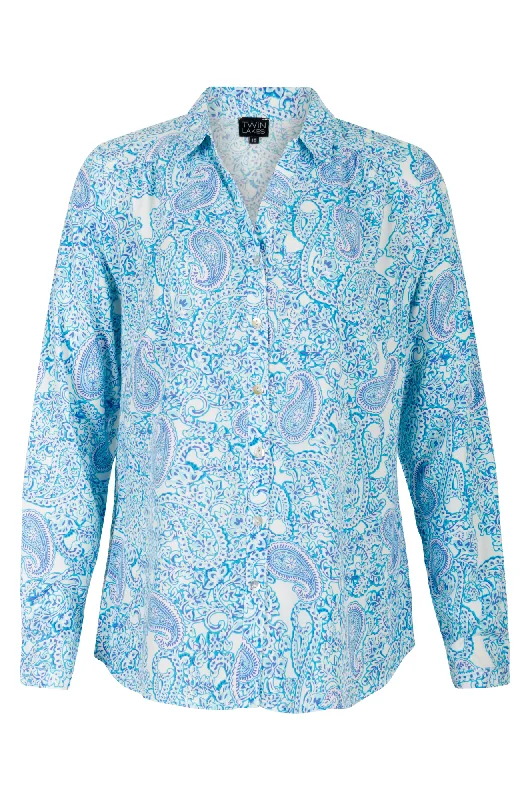 Liteweight Blouse | AQUA PAISLEY | 6326AR