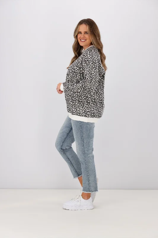 Little White Lie Mia Leopard Crew Natural