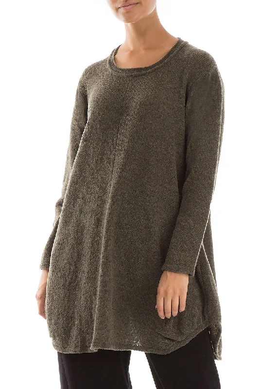 Loose Cosy Khaki Wool Sweater